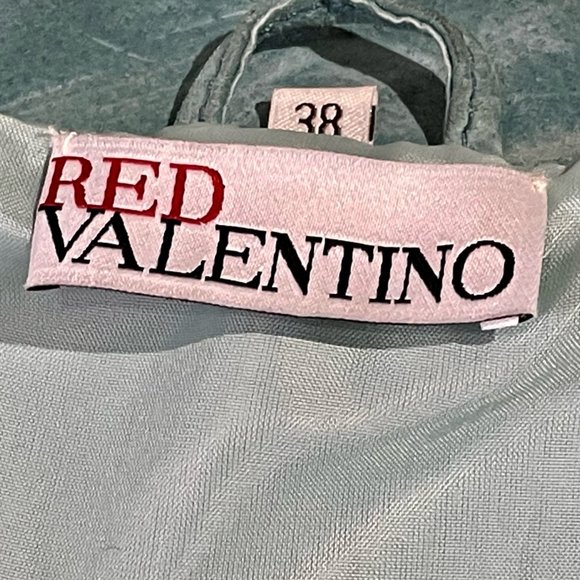 ⭐️HP⭐️RED VALENTINO▪️Light Aqua Blue Seamed Retro Suede Leather Jacket - Picture 8 of 9